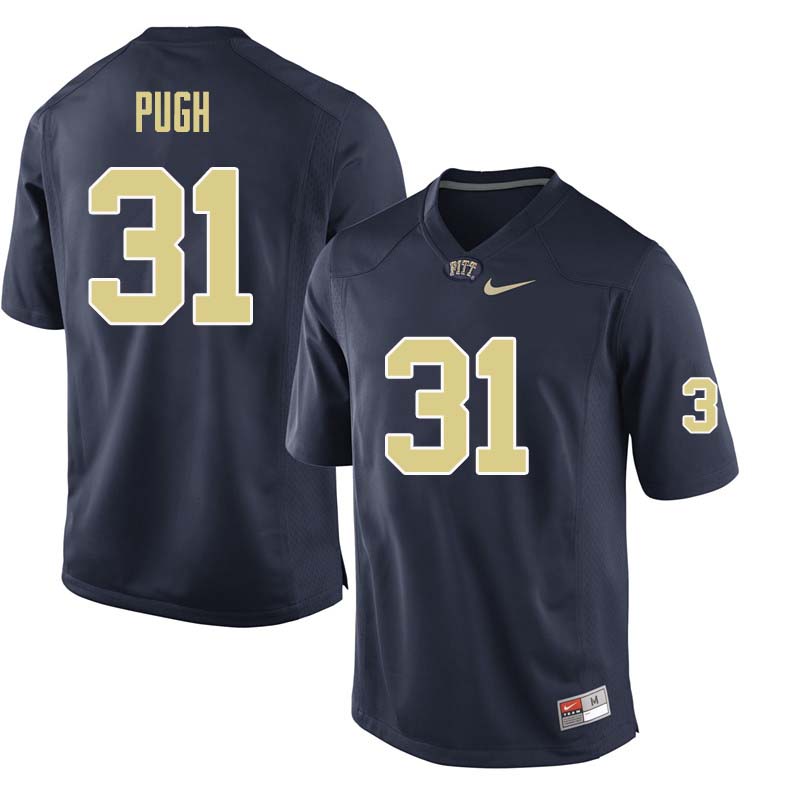 Men #31 Kaezon Pugh Pittsburgh Panthers College Football Jerseys Sale-Navy